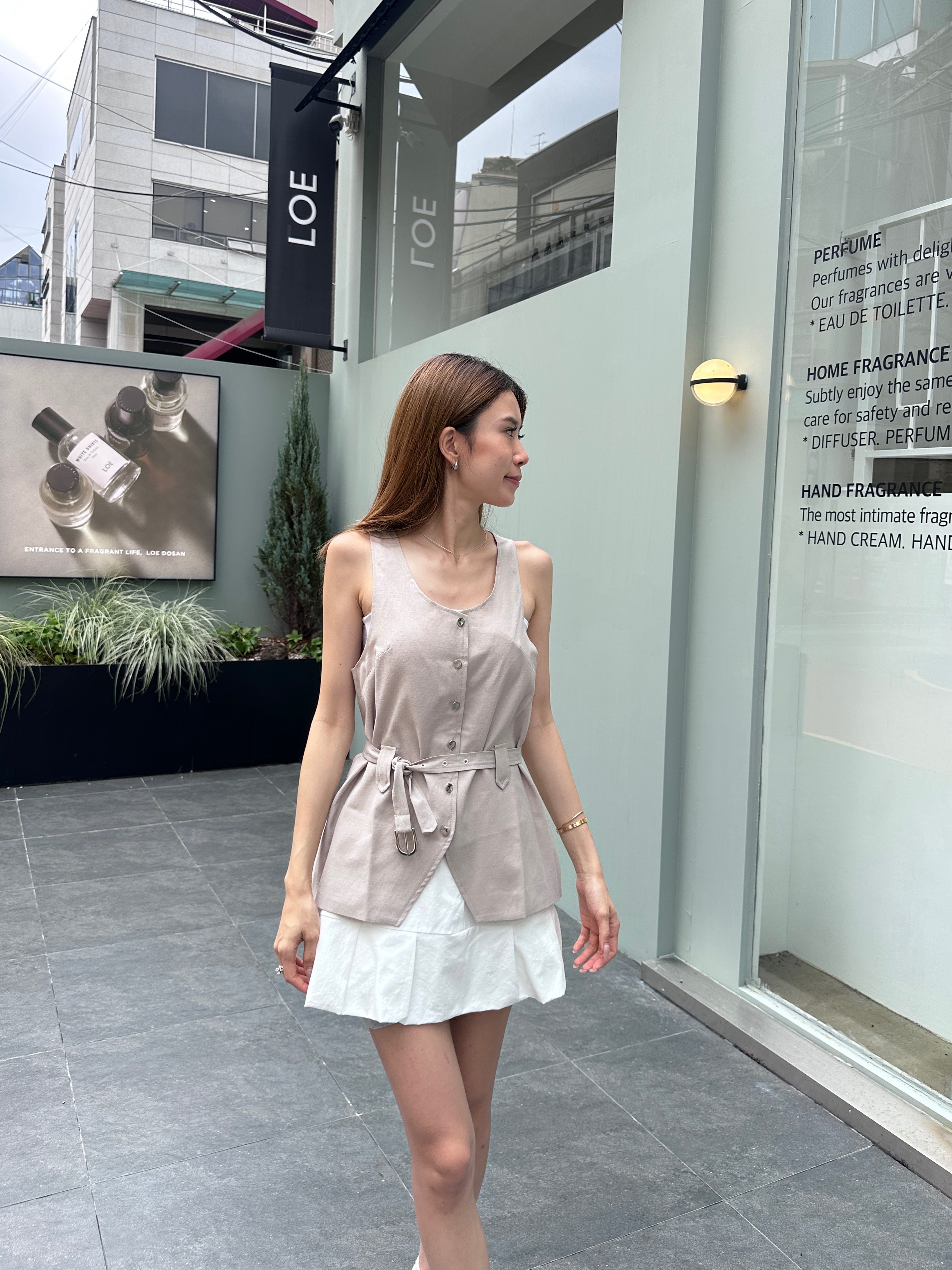 Blazer Like Chiffon Tank Top