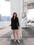 Office Blazer Dress with Pleated