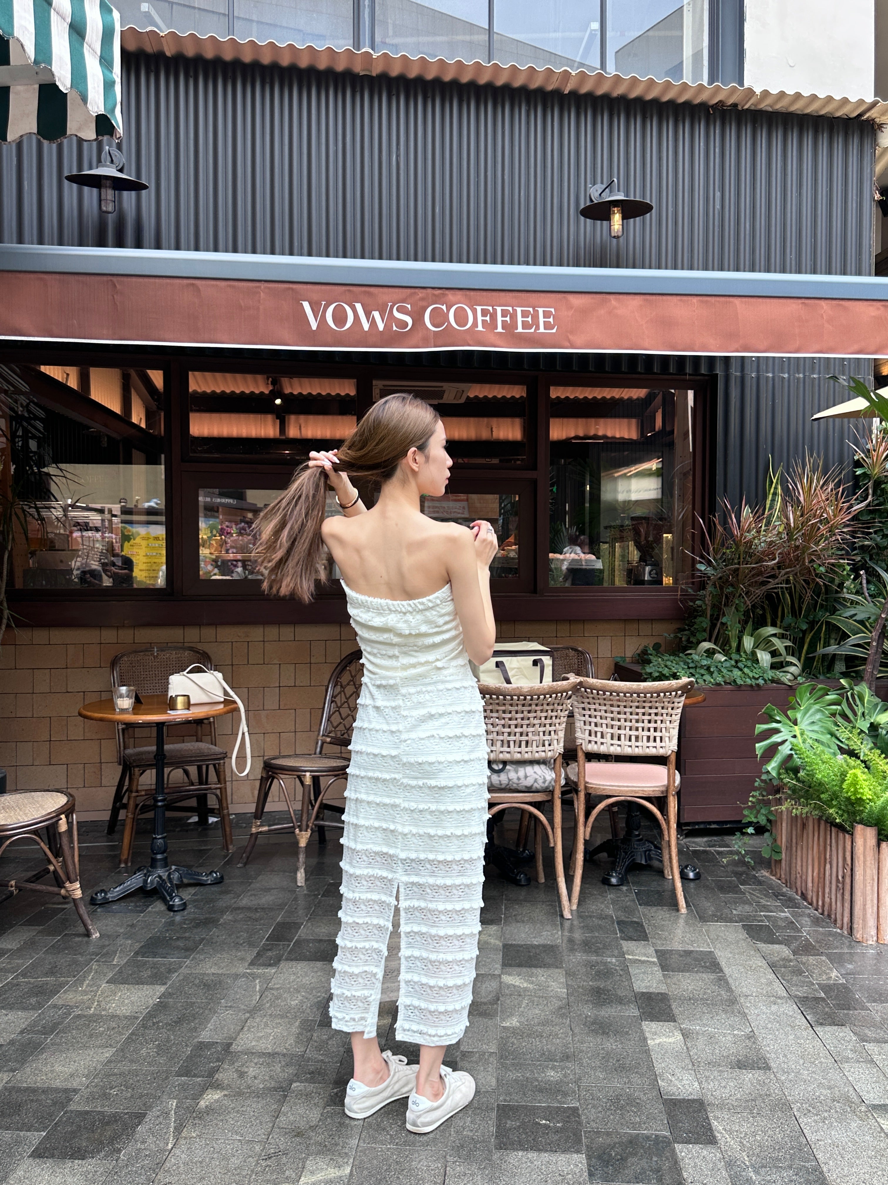 Off Shoulder Ruffles Maxi Dress