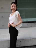 Flowery Knitted T Shirt