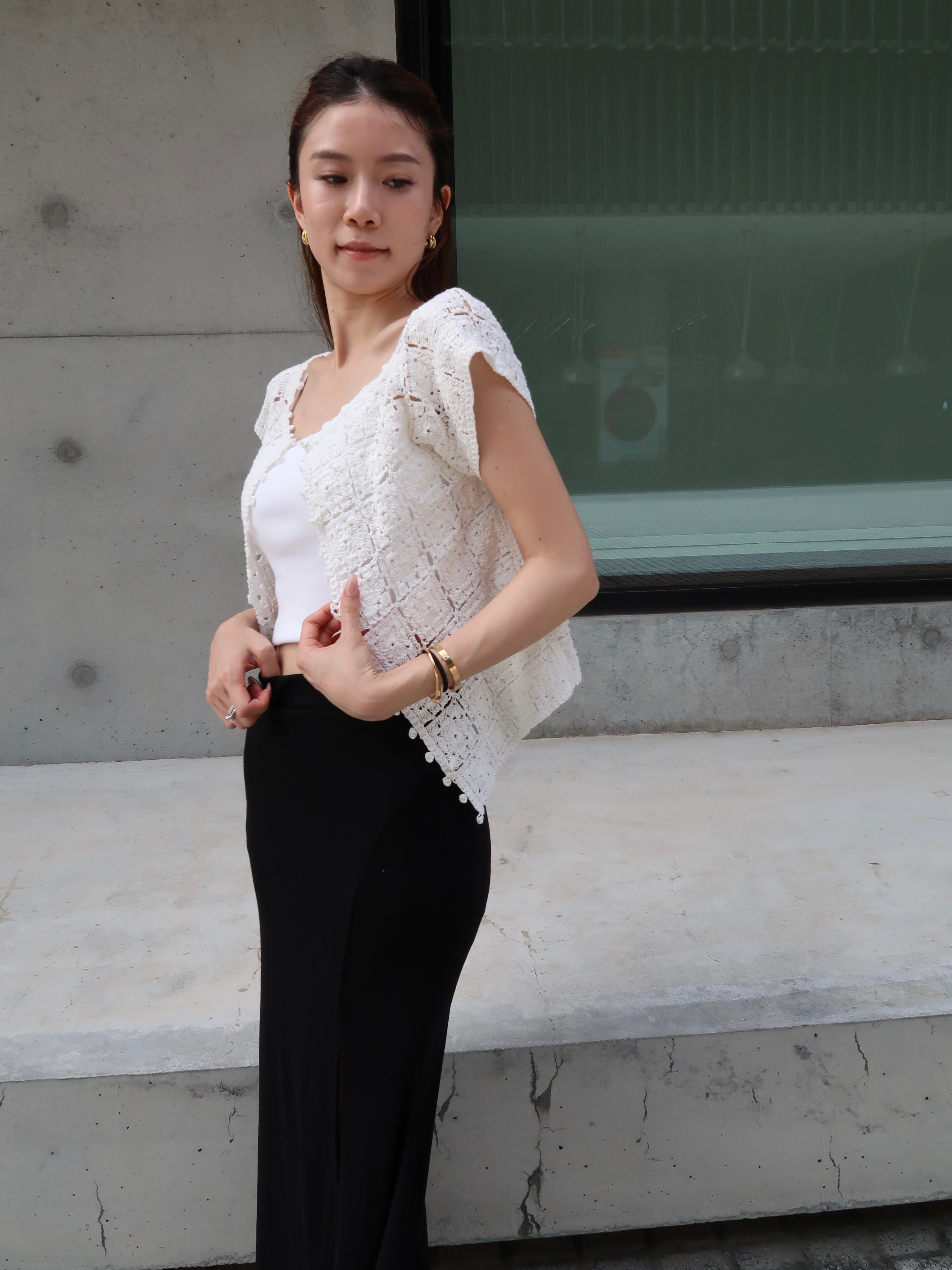 Flowery Knitted T Shirt