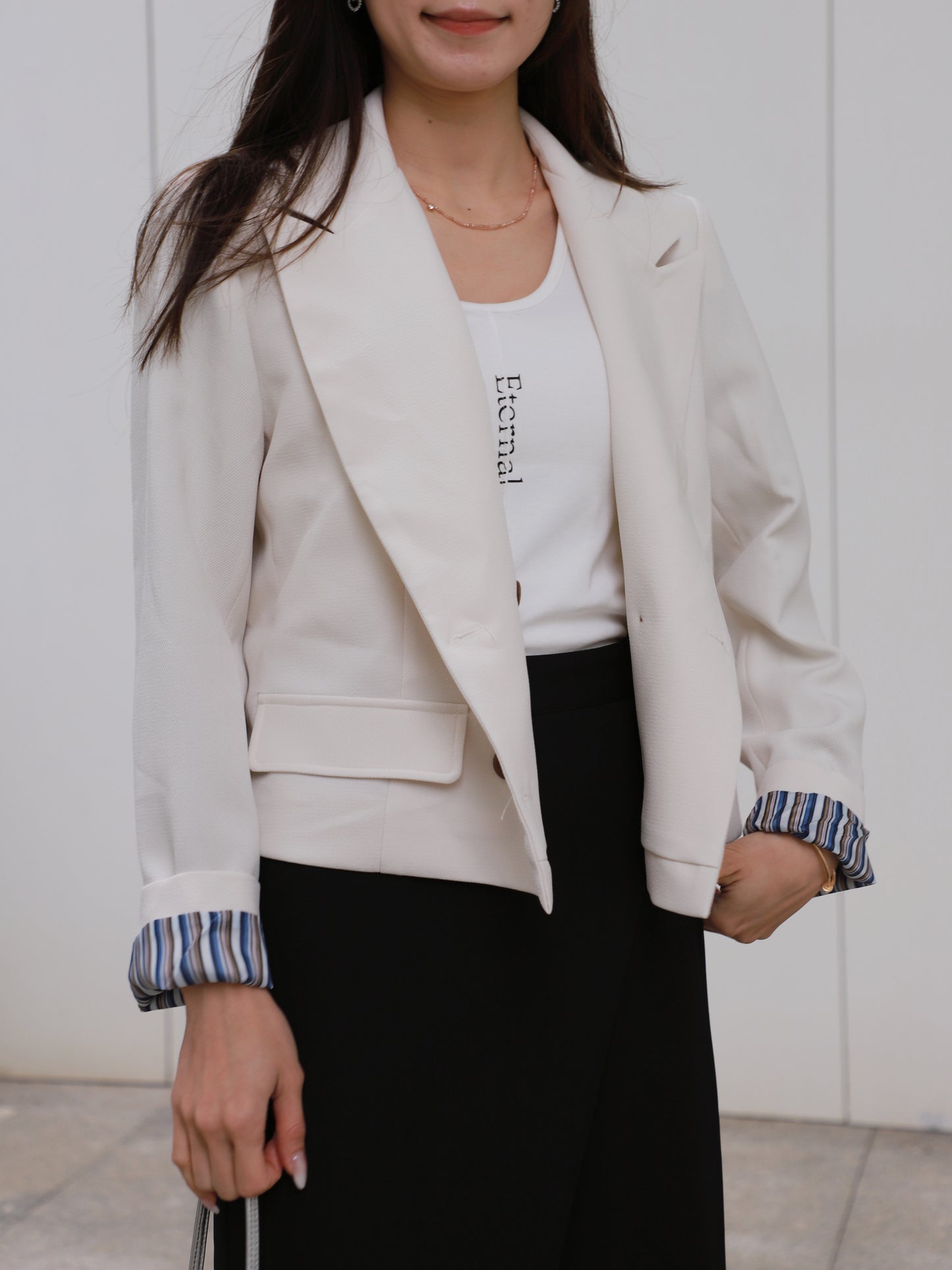 Cropped Sleeves Blazer