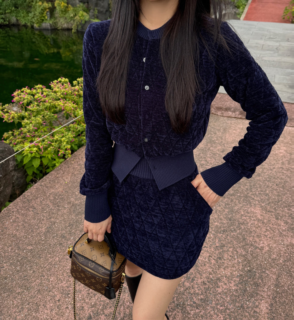 Rhombus Shape Jacket & Skirt