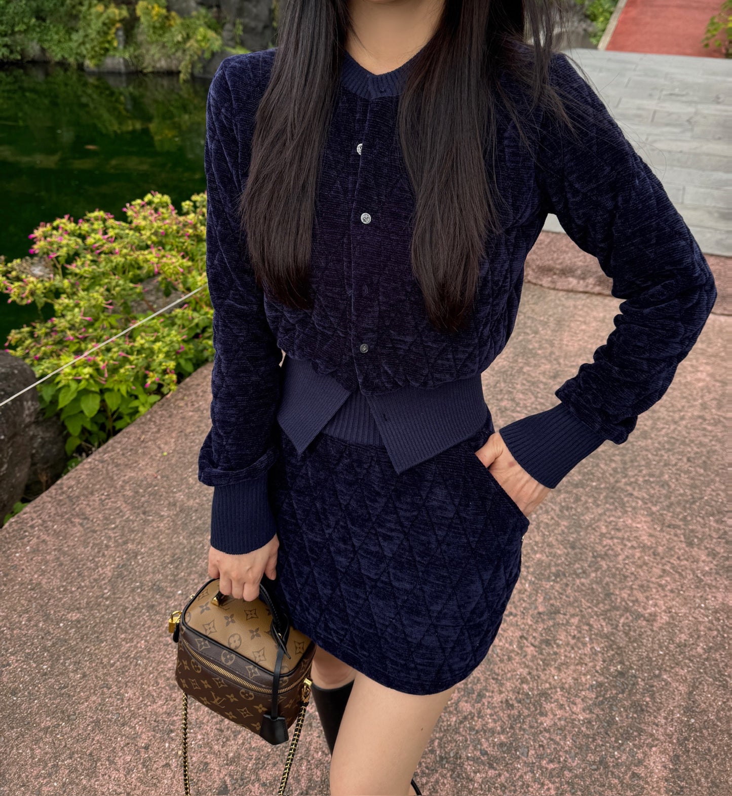 Rhombus Shape Jacket & Skirt