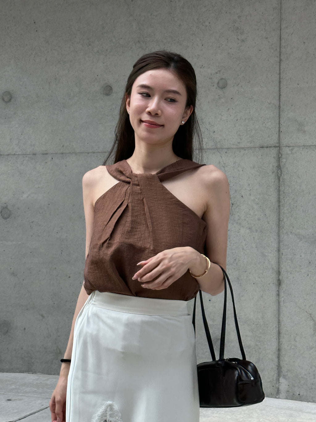 Cross Neck Chiffon Tank Top