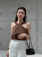 Cross Neck Chiffon Tank Top