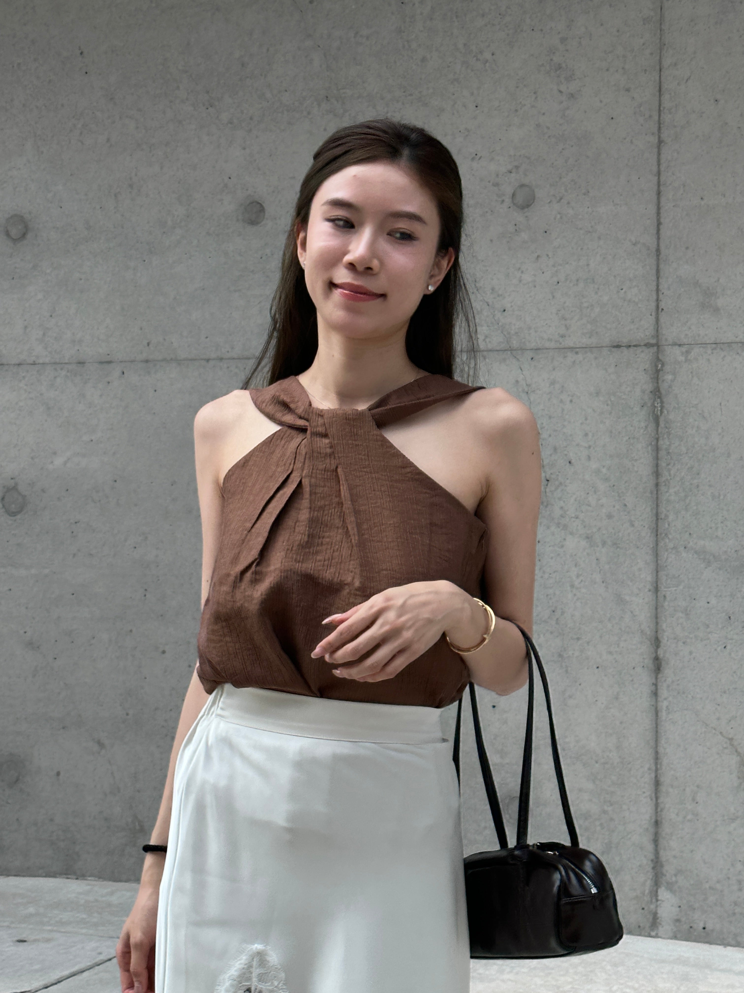 Cross Neck Chiffon Tank Top