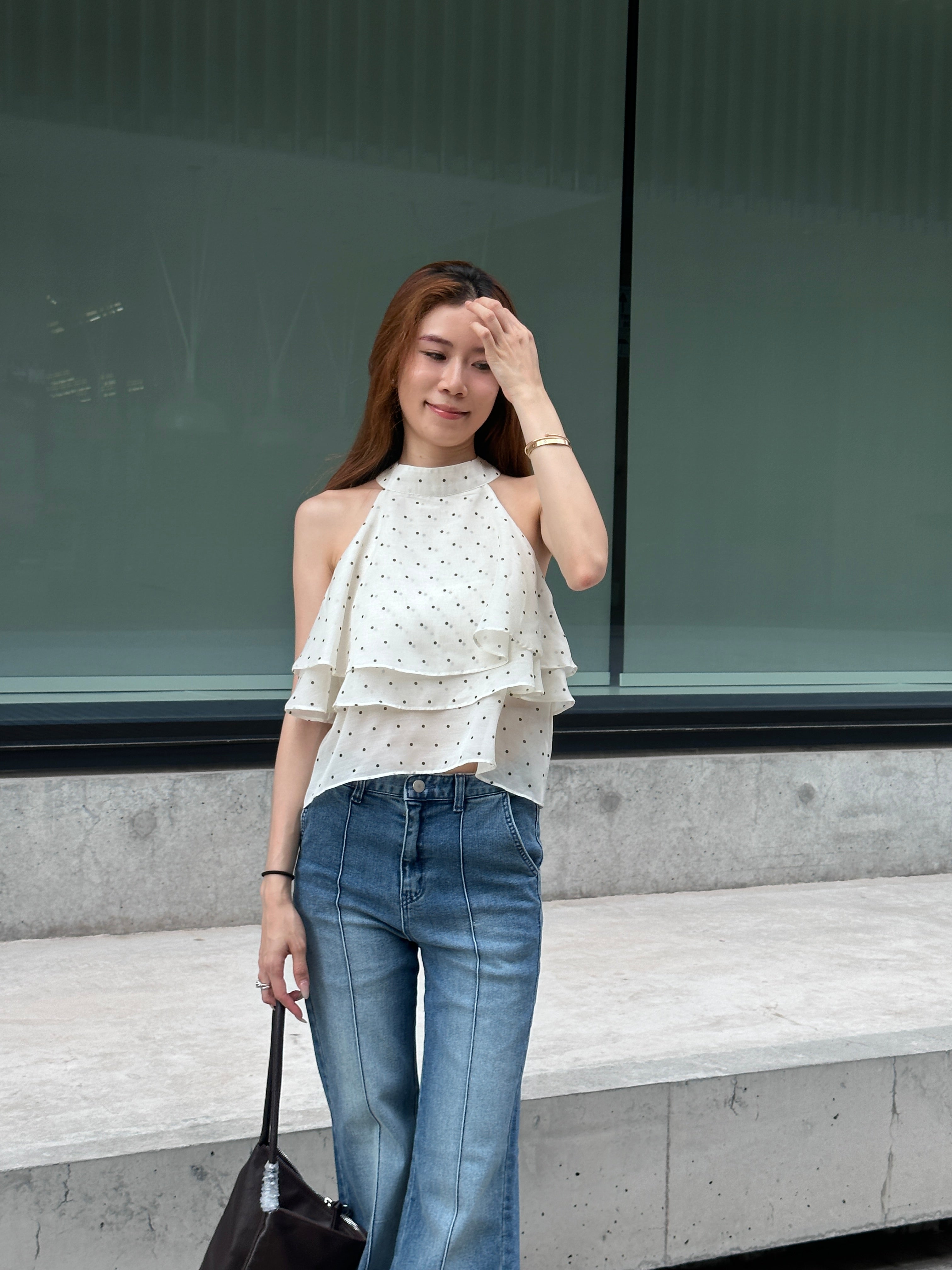 Dotted Crewneck Tank Top