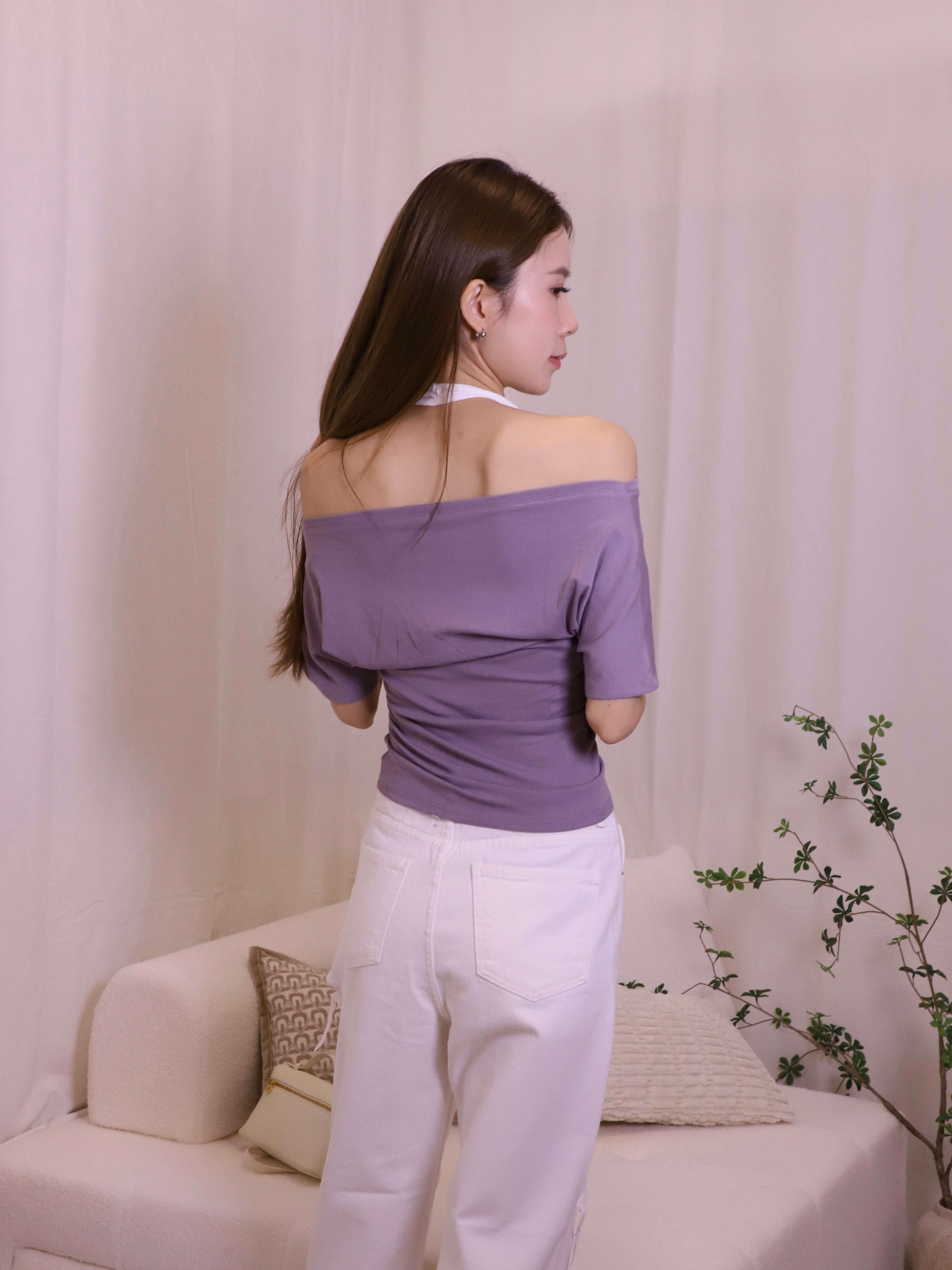 Cross Neck Doubled Base T Top