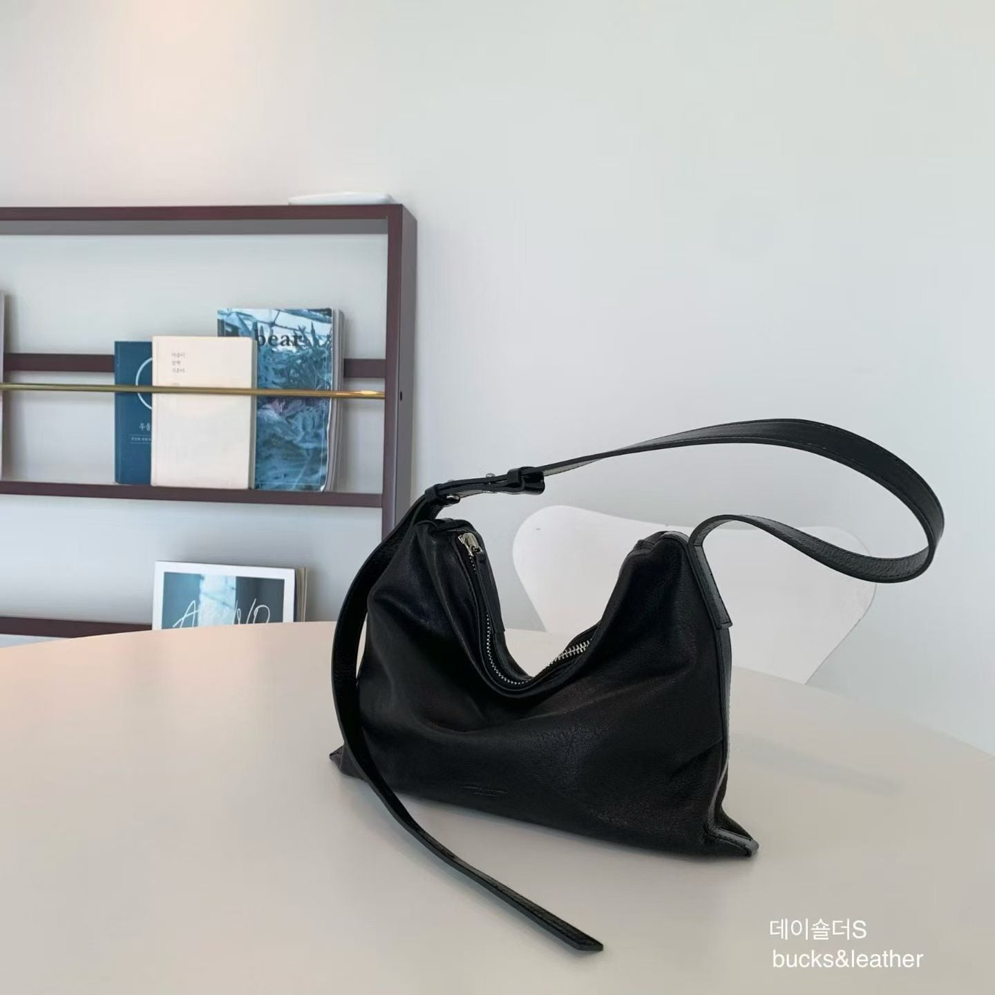 Real Leather Office Zipped Bag 大小號（底部幼版）