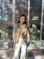 Suede Fluffy Vest