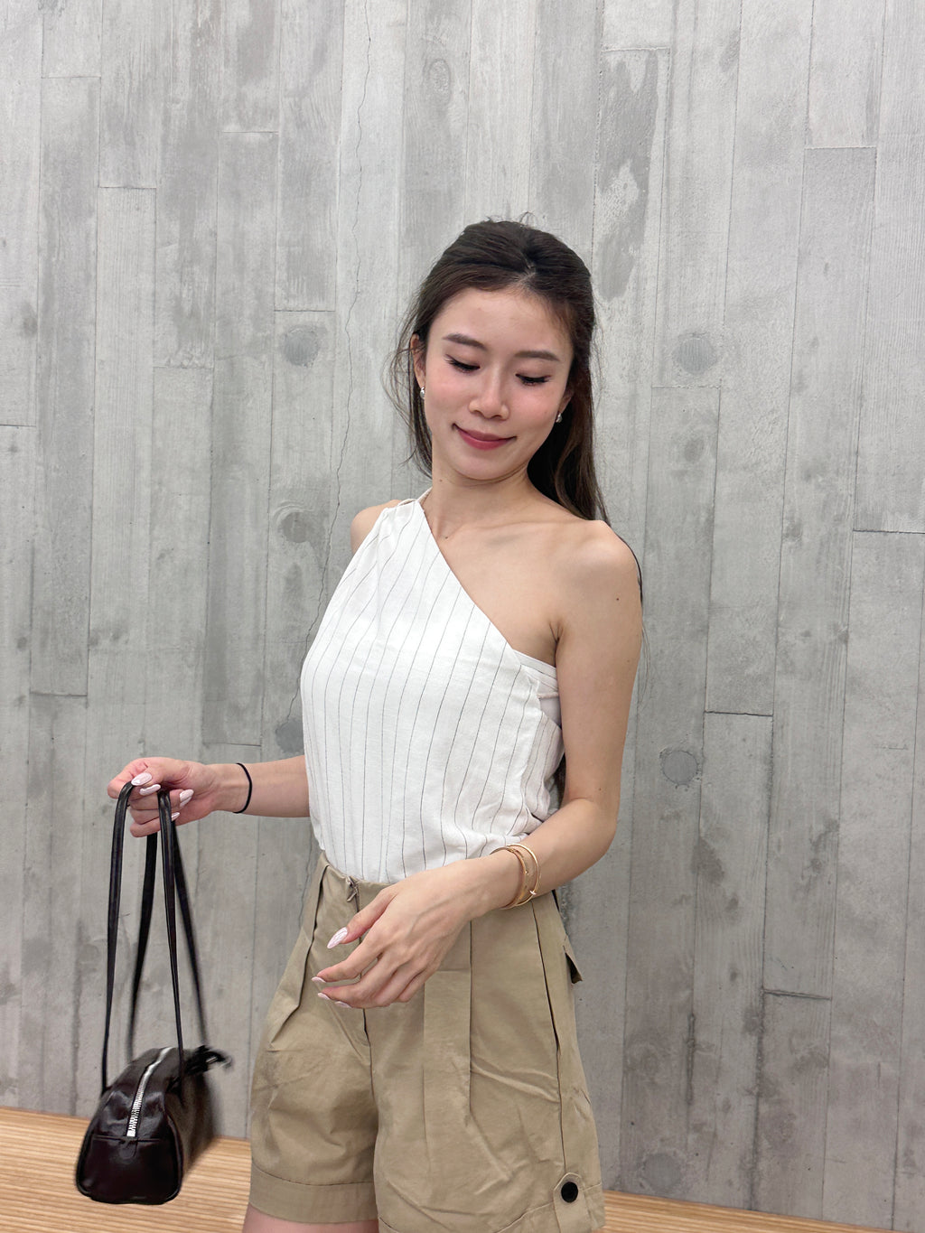 Linen Cross Shoulder Tank Top