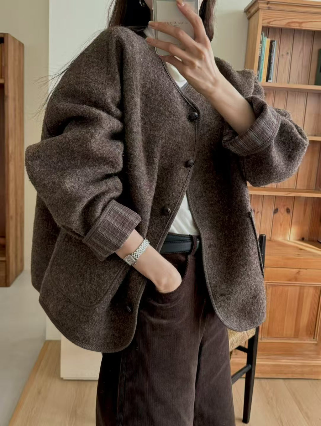 Round Neck Loose Jacket