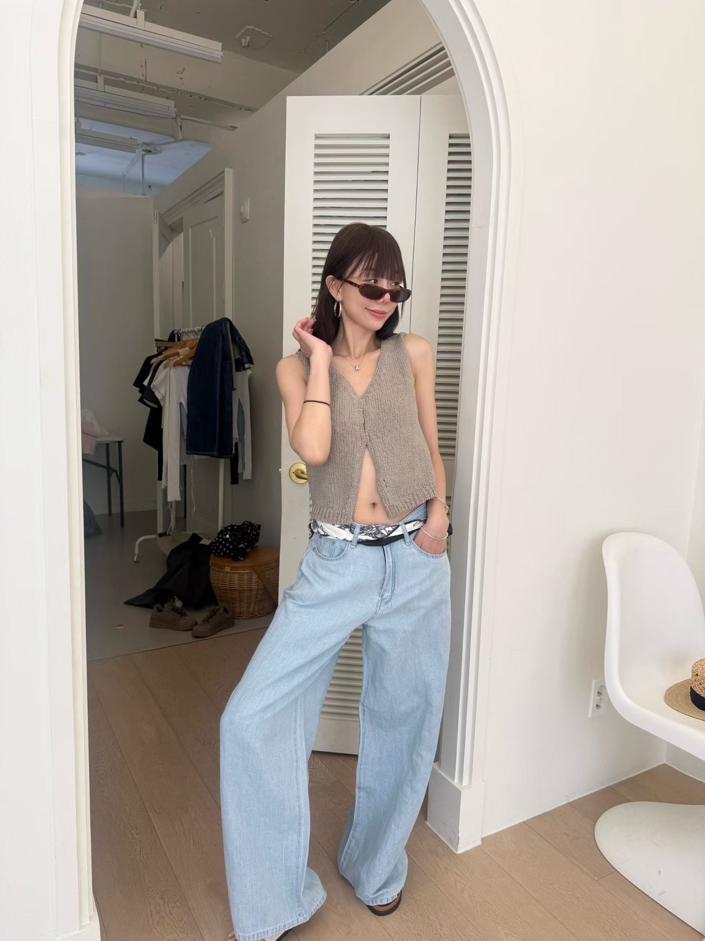 Cool Wide Leg Denim Jeans