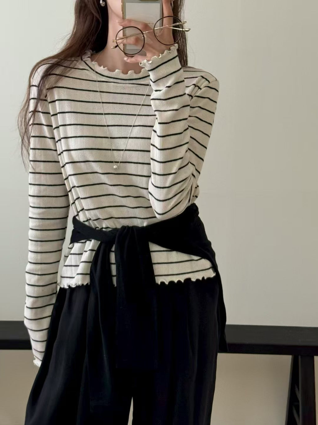 Scallop Stripe Top