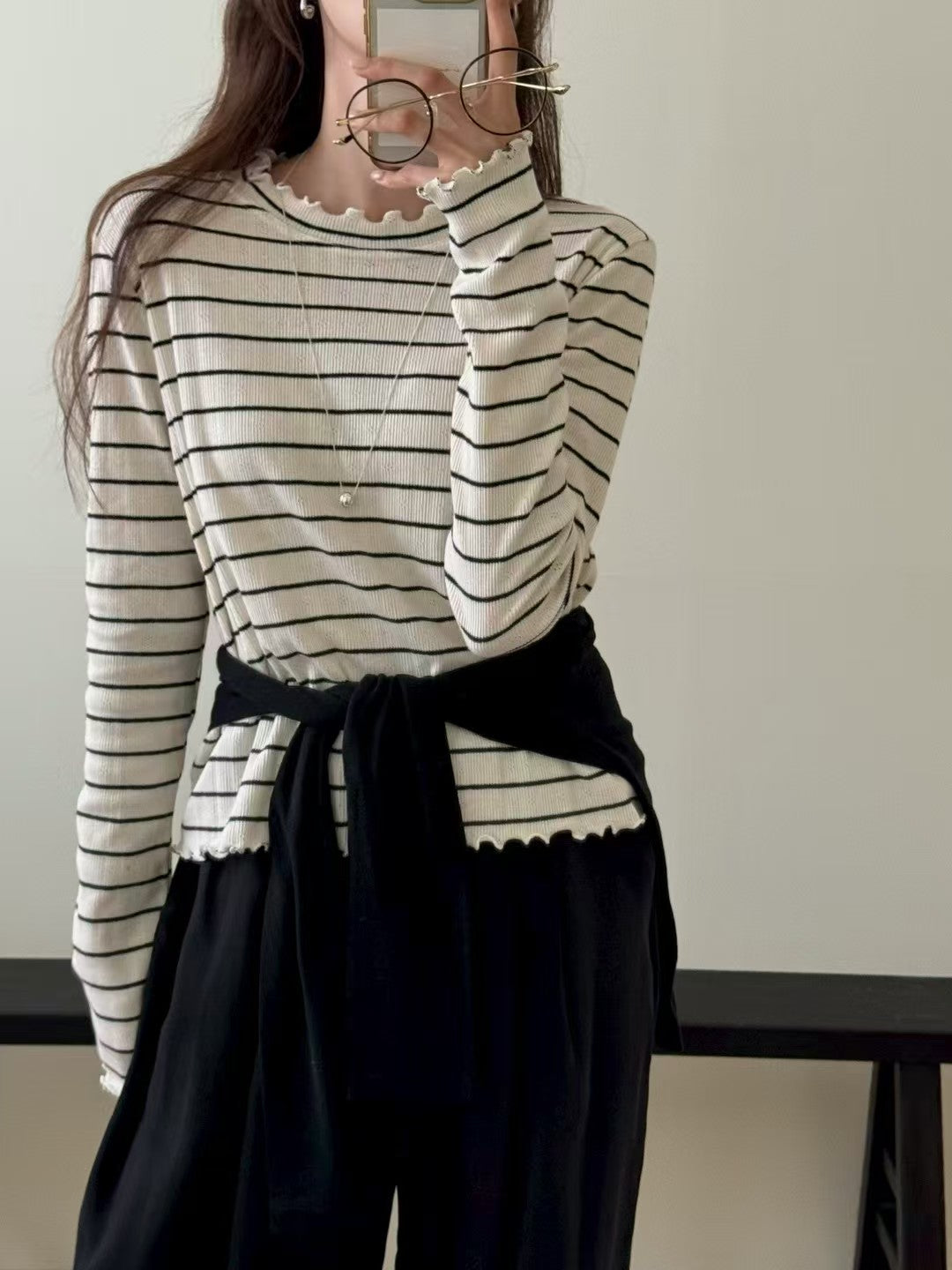 Scallop Stripe Top