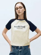 MARITHE FRANCOIS GIRBAUD - 短版W REGULAR LOGO RAGLAN CROP TEE [4 colors]