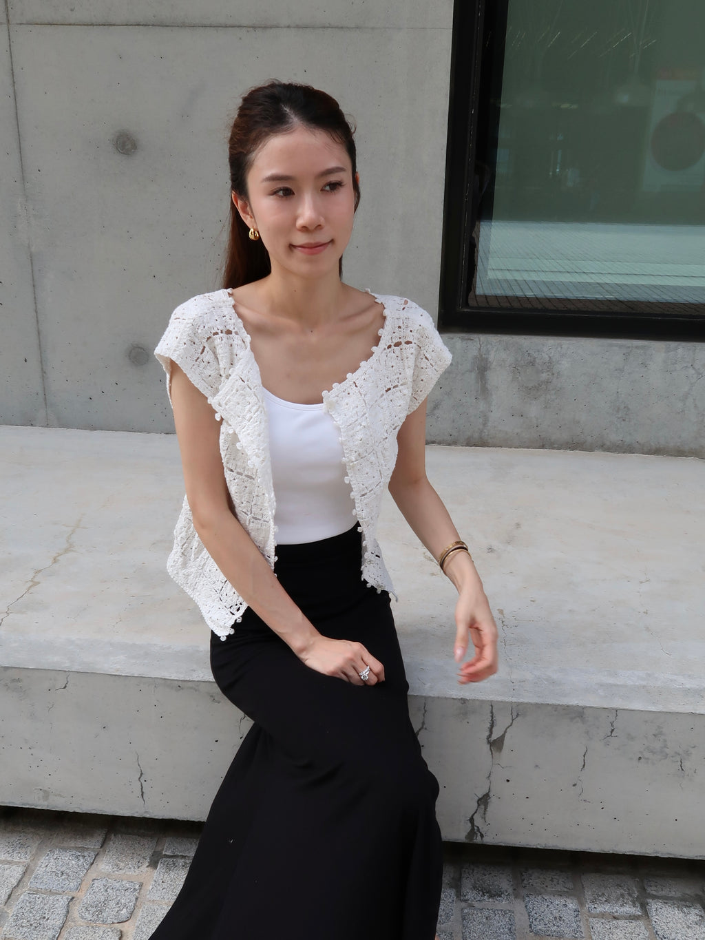 Flowery Knitted T Shirt