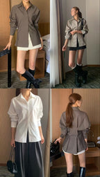 Tuck‑back Collared Shirt