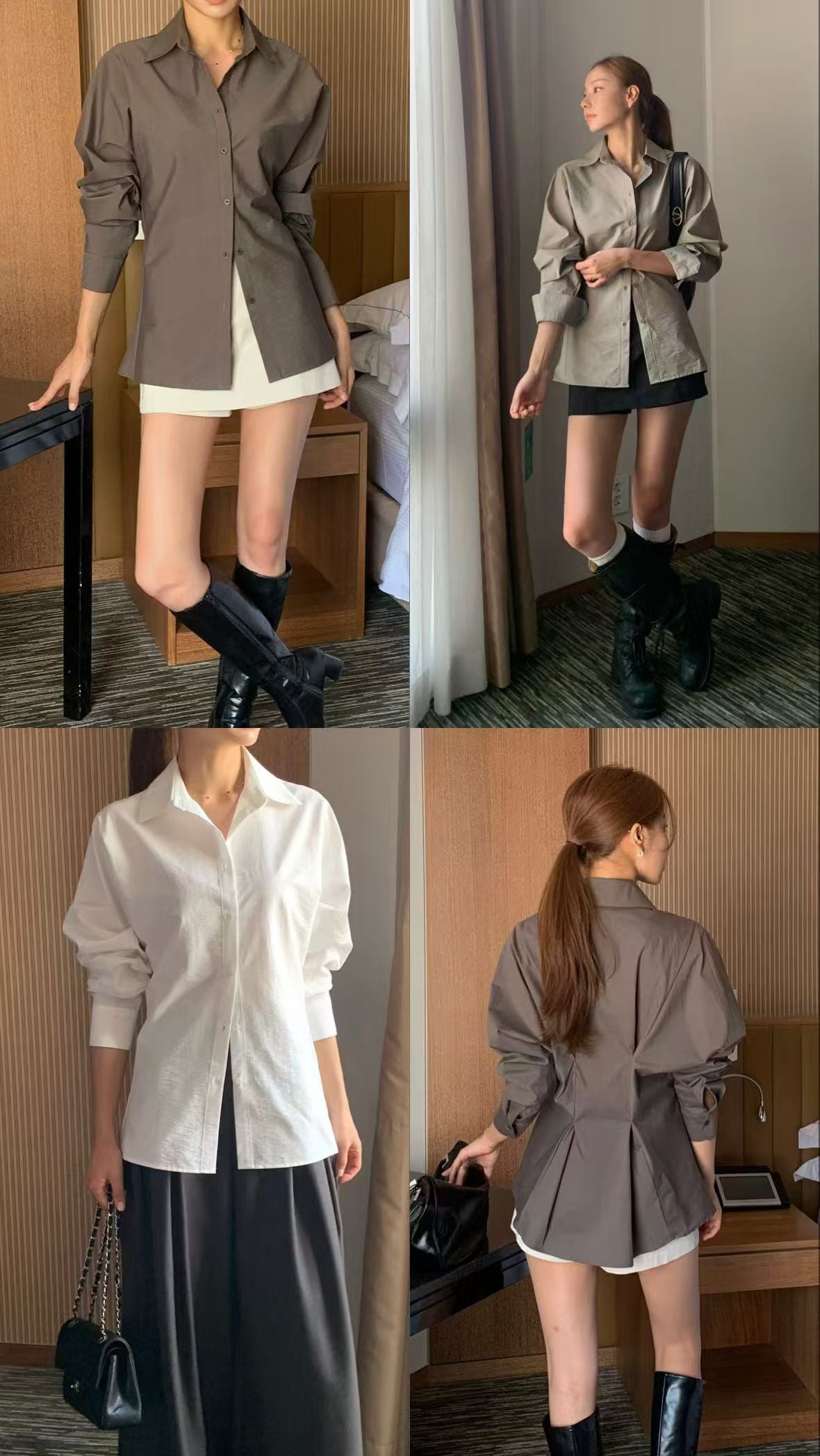 Tuck‑back Collared Shirt
