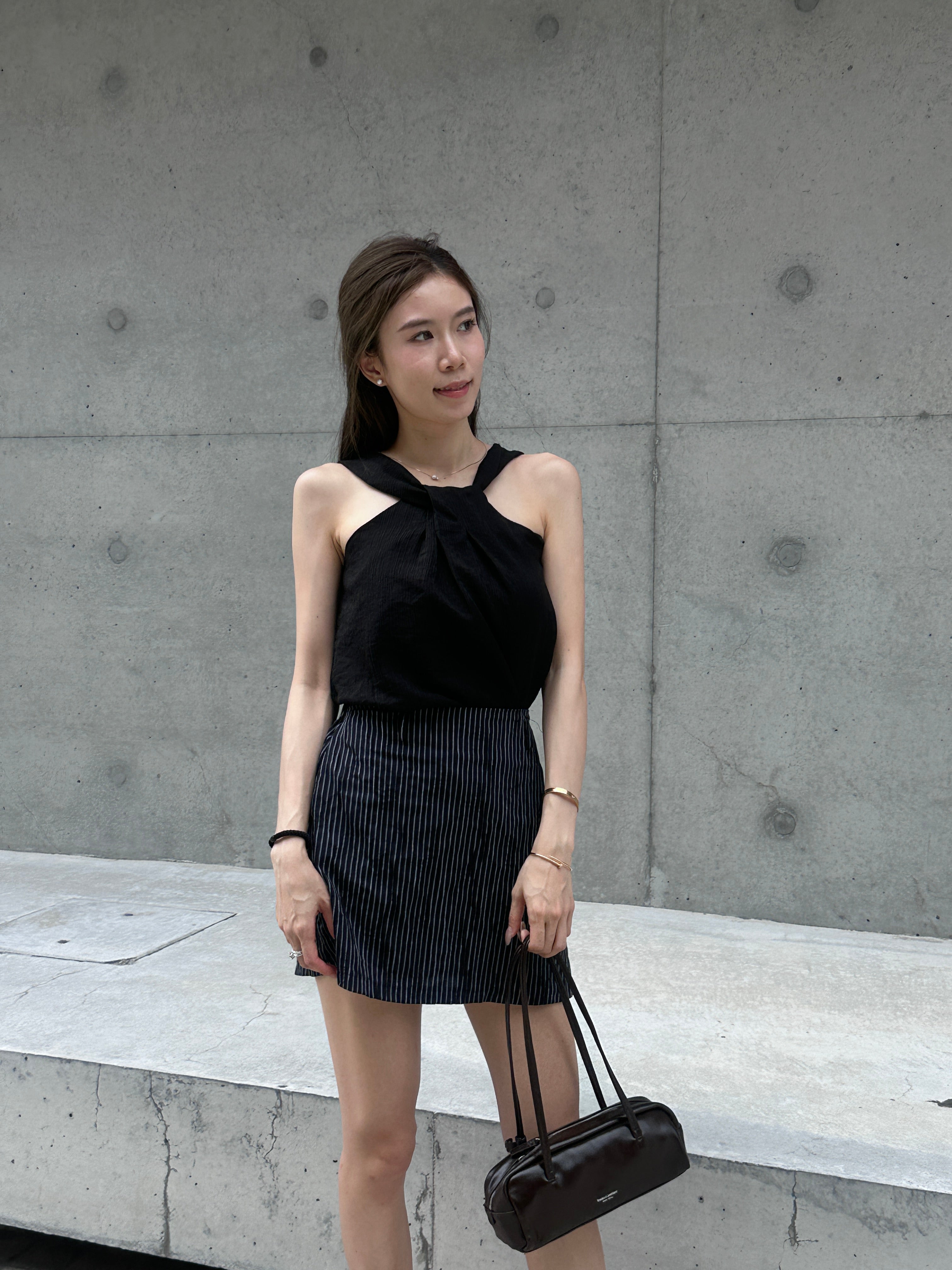 Cross Neck Chiffon Tank Top