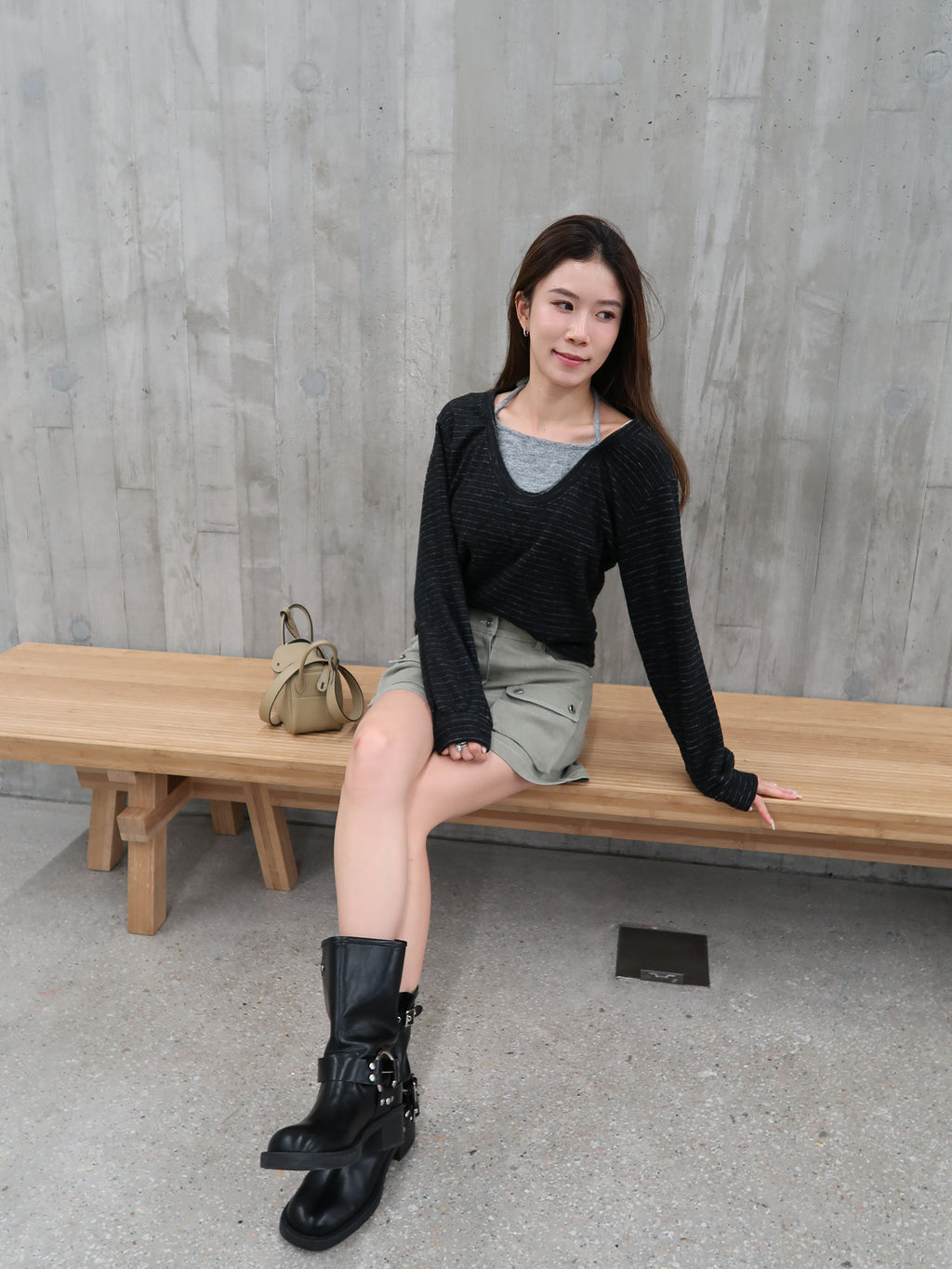Cross neck fleece top