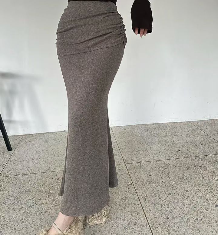 Doubled Layered Fishtail Cotton Skirt