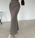 Doubled Layered Fishtail Cotton Skirt