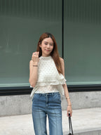 Dotted Crewneck Tank Top