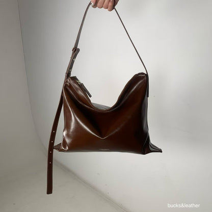 Real Leather Office Zipped Bag 大號