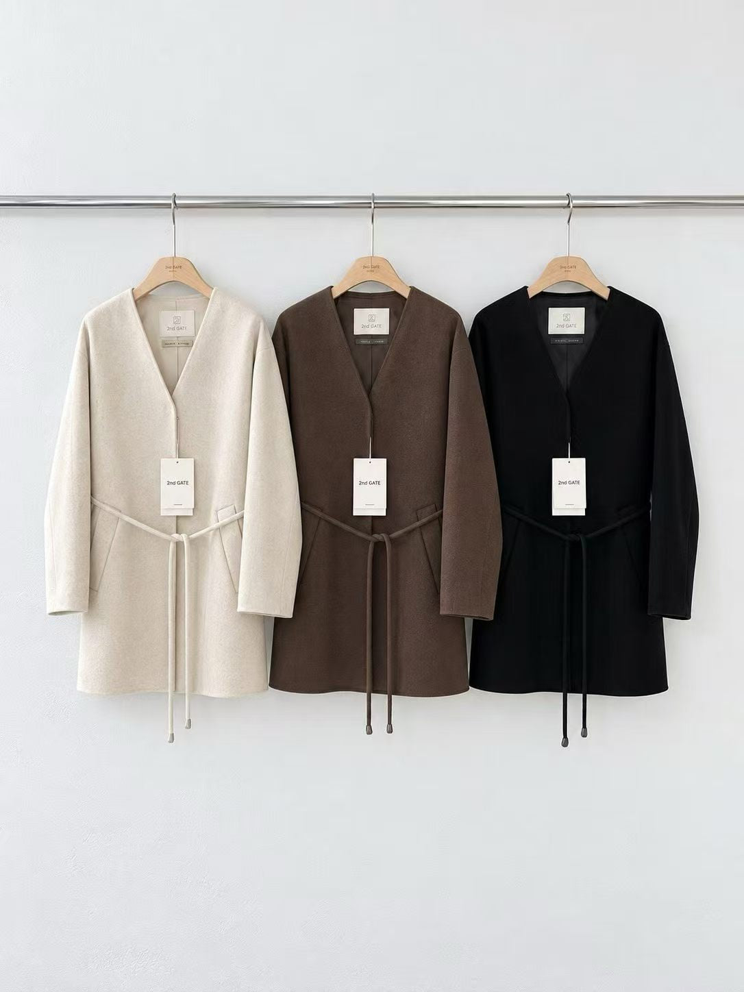 Wide Collar Tie Coat