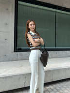 Striped Zipped Vest