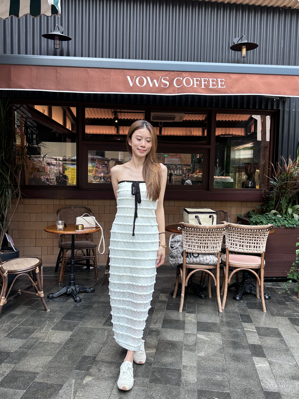 Off Shoulder Ruffles Maxi Dress