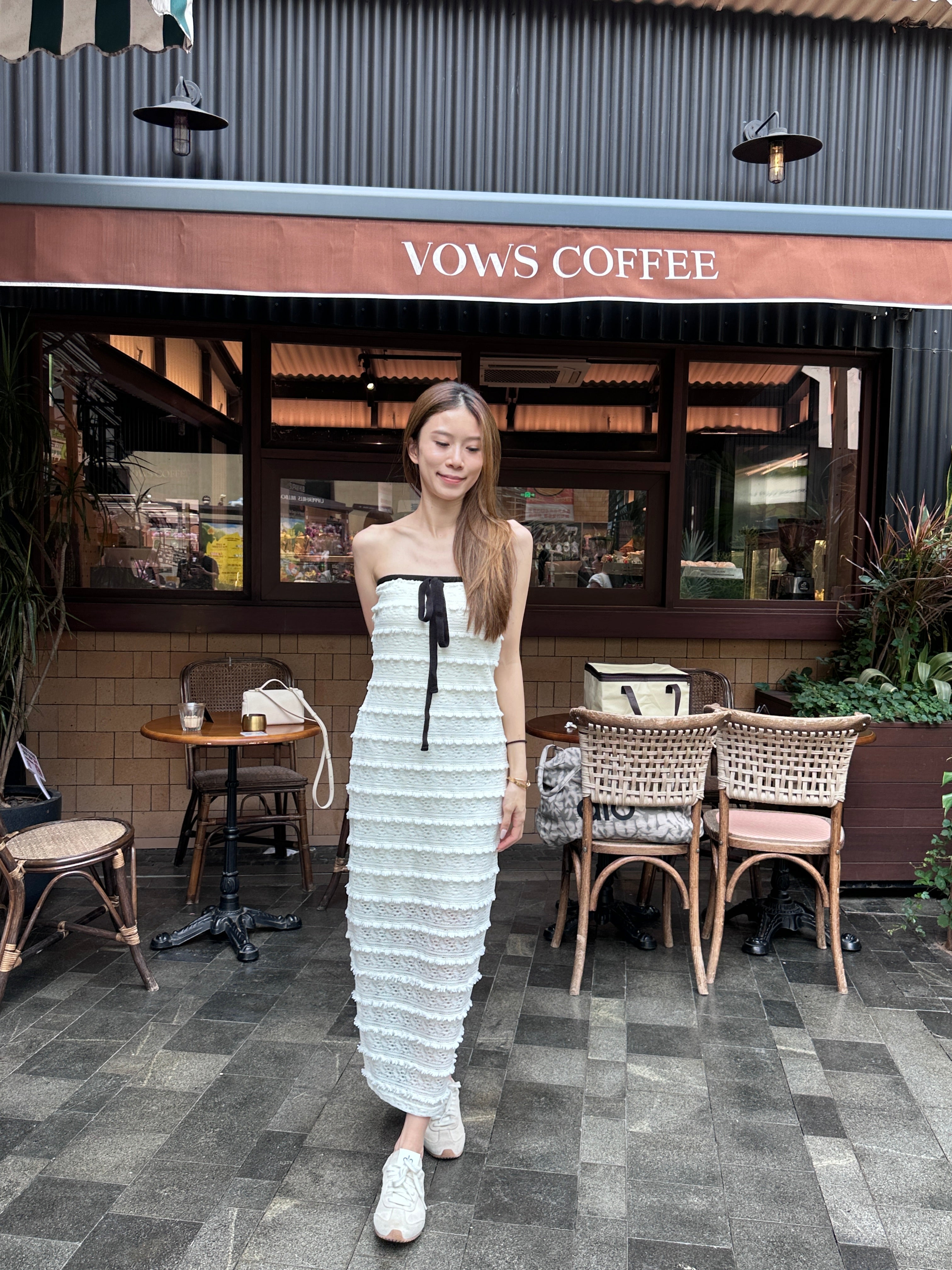 Off Shoulder Ruffles Maxi Dress
