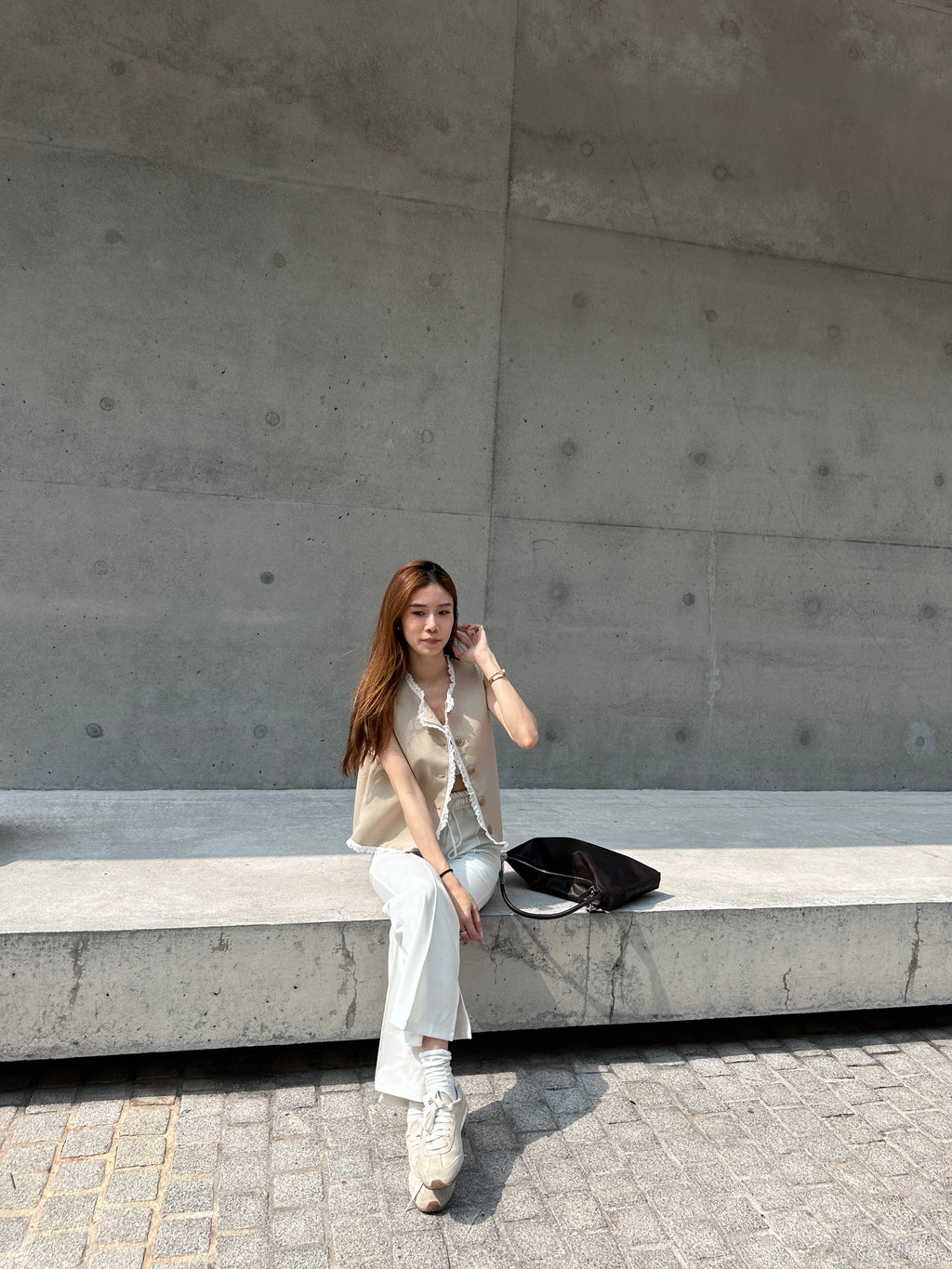 Lace Outlined Chiffon Vest