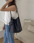 Real Leather Tied Long Shoulder Bag