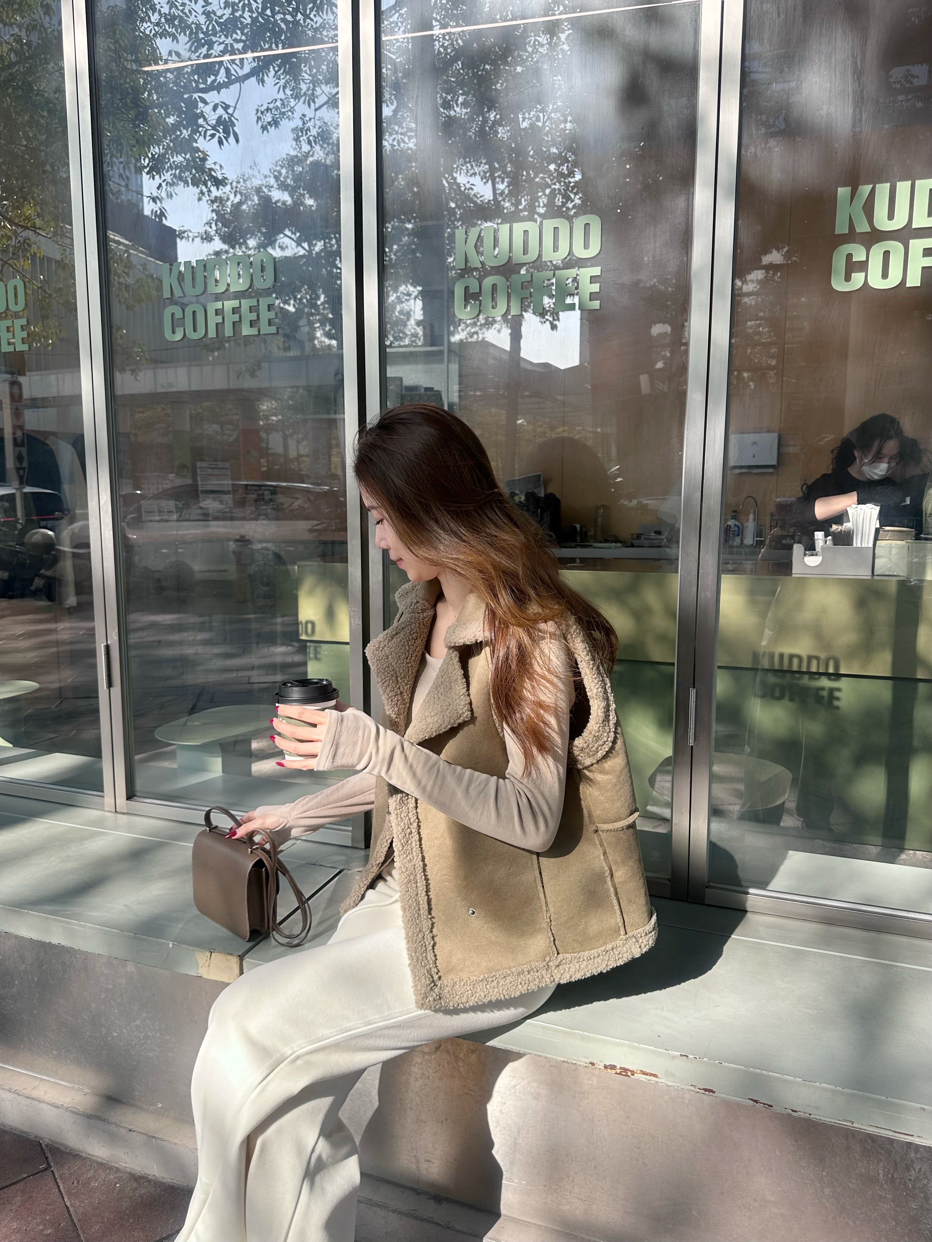 Suede Fluffy Vest