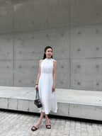 Holiday Tied Neck Maxi Dress