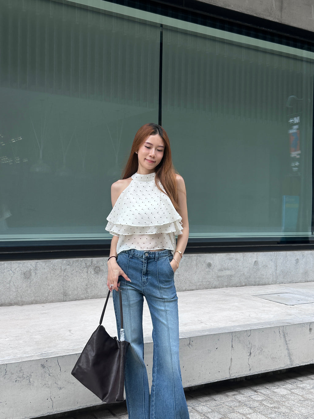Dotted Crewneck Tank Top
