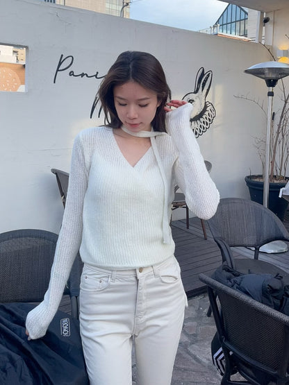 Raccoon V Knitted Top