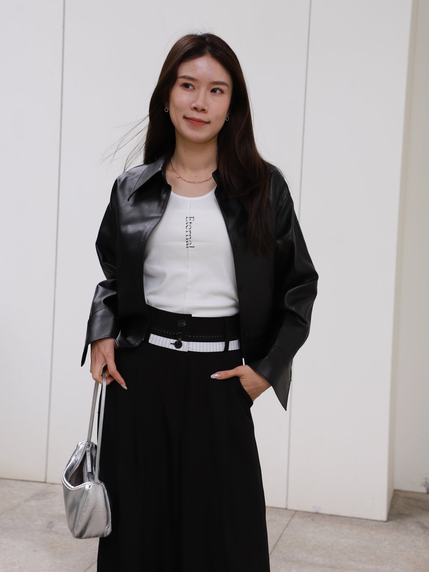 Cropped Leather Shirt