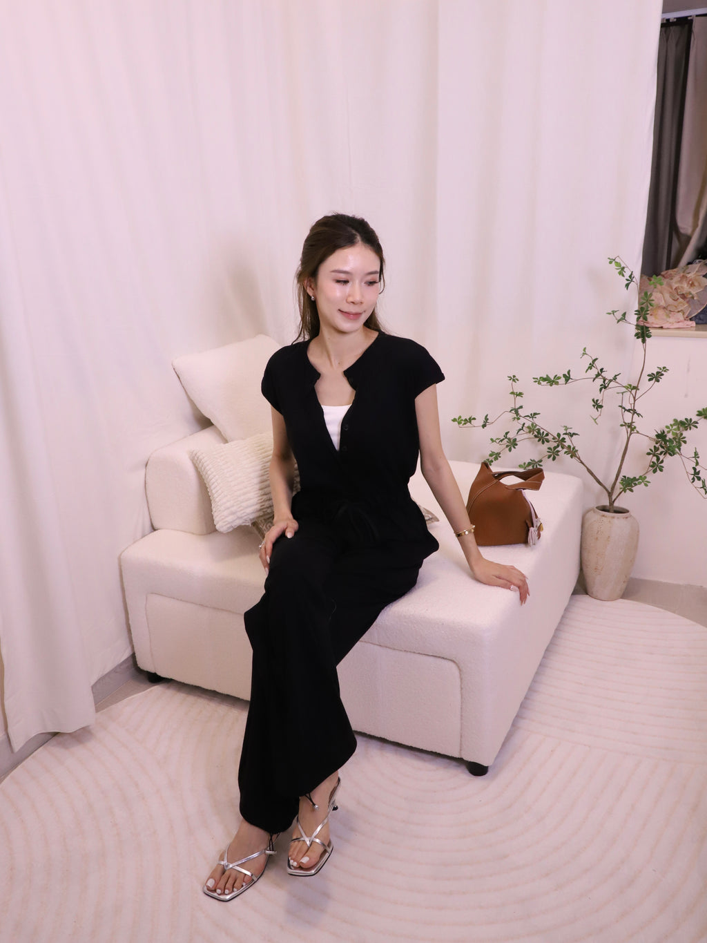 Cotton Button Up Jumpsuit