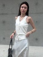 Cotton Button Tank Top