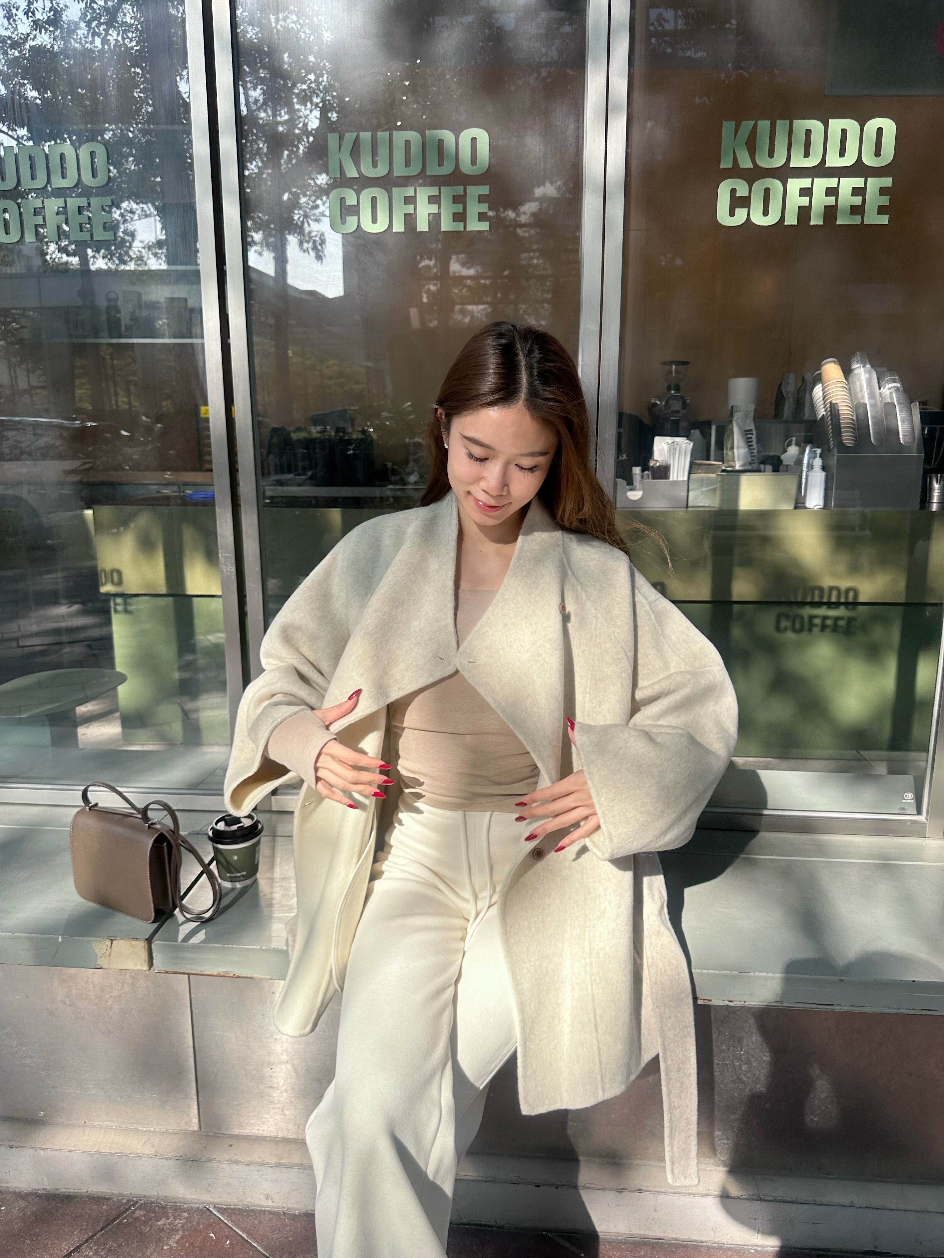 Doubled Wool Mid Length Jacket