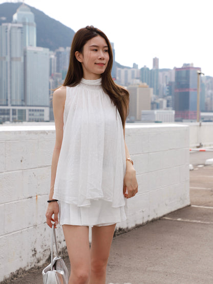 Chiffon Ribbon Alined Tank Top