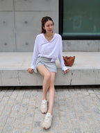 Long Sleeves & Striped Shorts Set