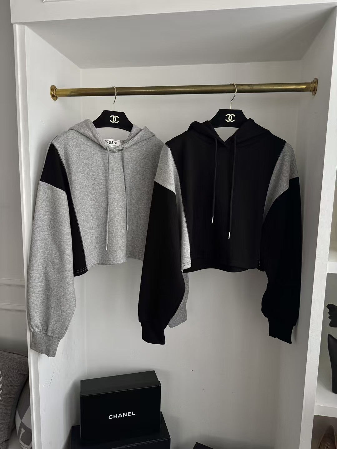 Mix Colour Cropped Hoodie
