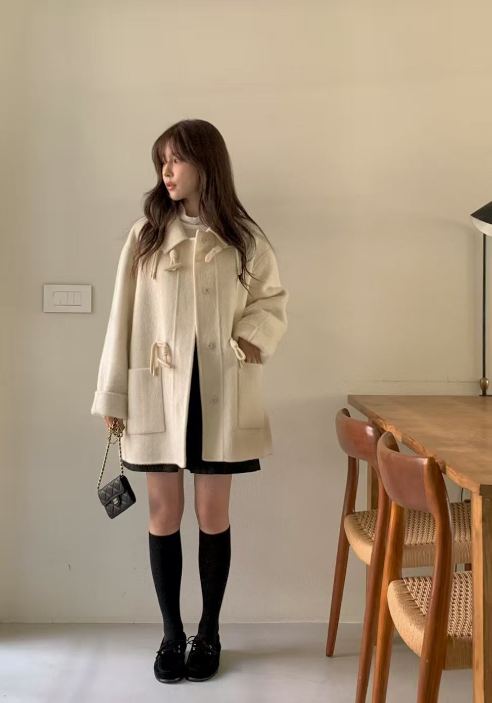 Simple Duffle Collar Jacket