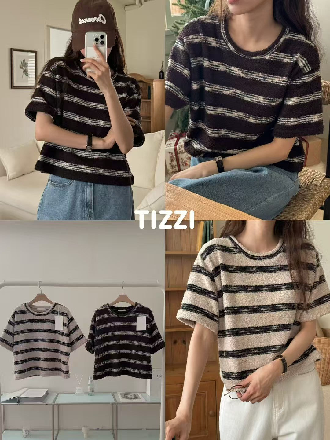 Stripe Short Sleeve Top