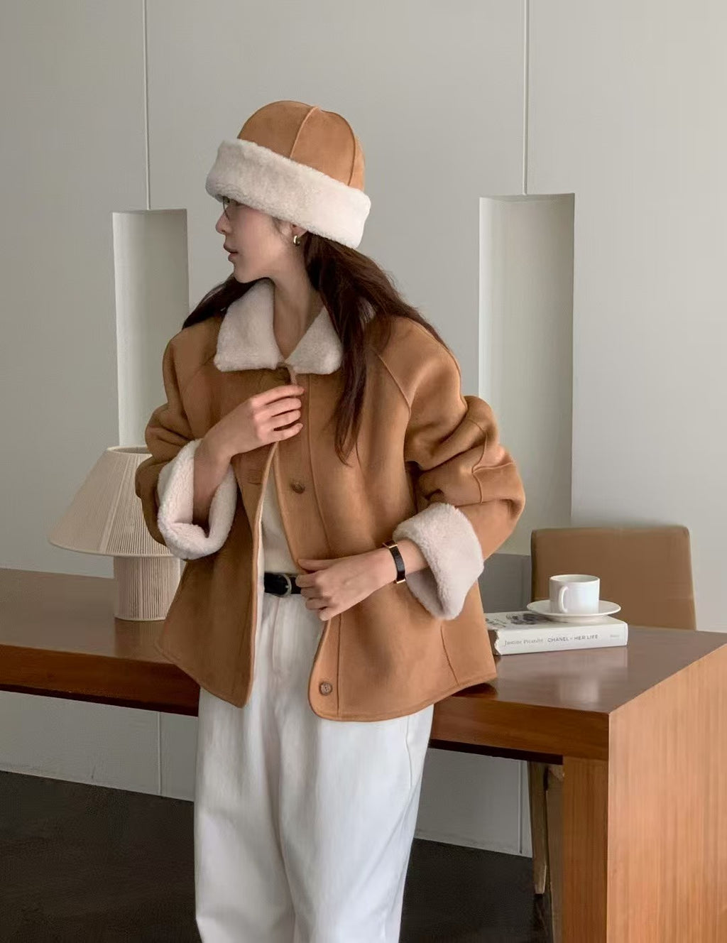 Reversible Fleece Collar Jacket